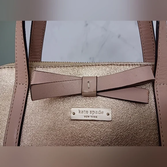 Kate Spade Gold Capri Espadrille Maise Mixedmedia Satchel - Picture 14 of 16